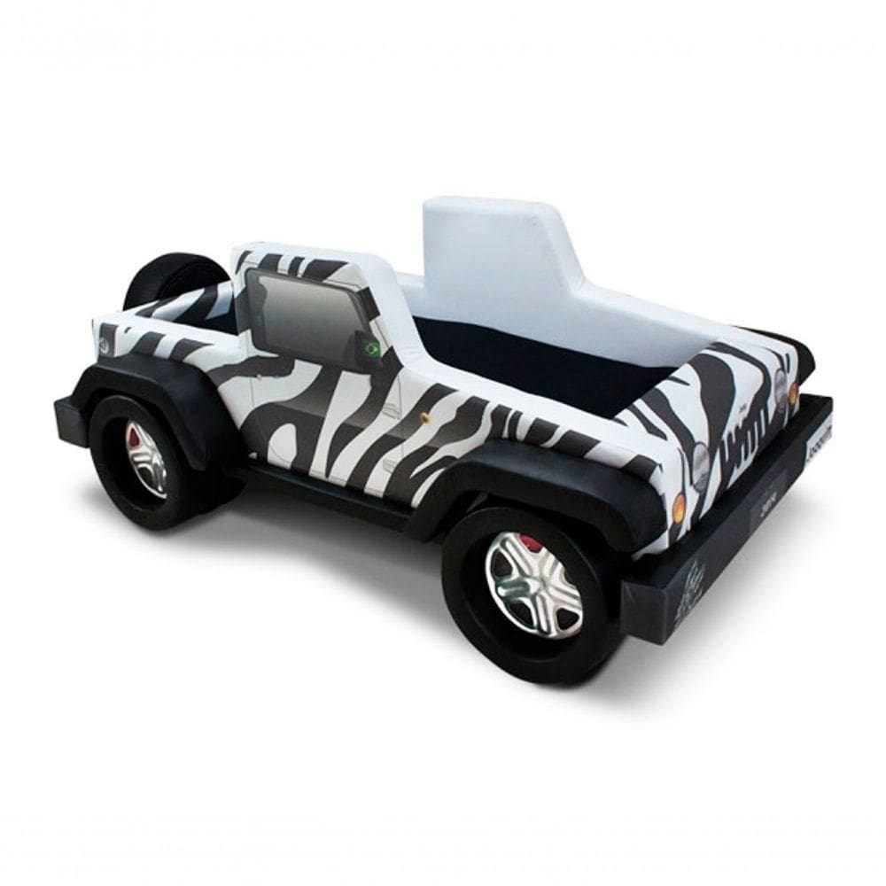 Mini Cama Jeep Safari Com Rodas Embutidas - Cor Preta Branca Tamanho:mini