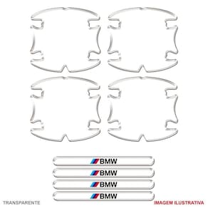 Jogo Adesivo Protetor Maçaneta Carro Bmw Resinado Transparente Transparente