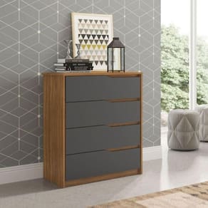 Comoda Atria 4 Gavetas Amendola/grafito - Demartez