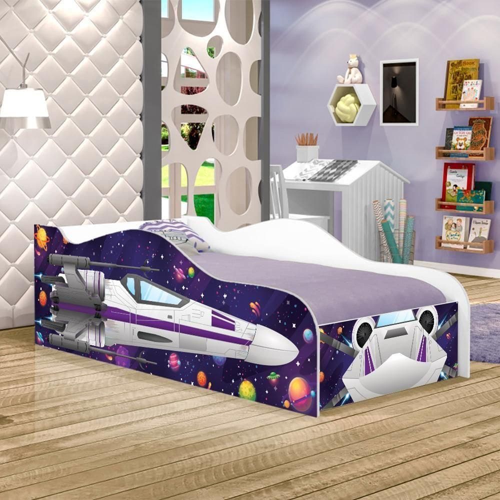 Cama X Space Joy Azul Infantil Com Colchão