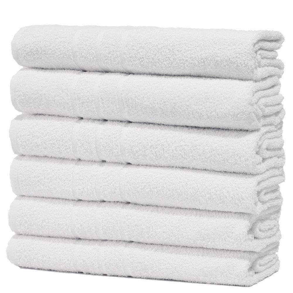 Kit 6 Toalhas De Rosto Branca Hotel Macia Felpuda - Prata - Branco