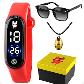 Relógio Digital Infantil Prova Dágua + Óculos + Colar Criança Premium Ajustável Proteção UV Acetato