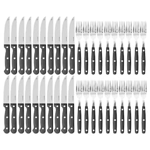 Jogo de Talheres Faqueiro para Churrasco Jumbo Inox 40 peças Preto Brinox