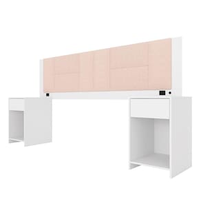 Cabeceira Estofada Cama Queen Pilar C/led Branc/bouclé Off White - M.a