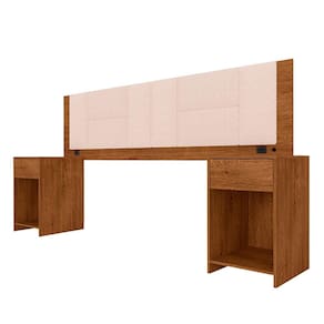 Cabeceira Estofada Cama Queen Pilar C/led Freij/bouclé Off White - M.a