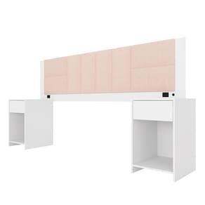 Cabeceira Estofada Cama Queen Rivera C/led Bran/bouclé Off White - M.a