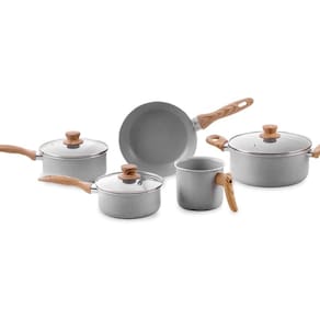 Jogo de Panelas Brinox Antiaderente Ceramic Life 5 Peças Easy Gris