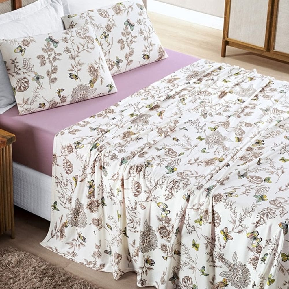 Jogo lençol Solteiro Malha Milly 3 pçs Butter