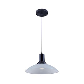 Lustre Pendente Chapéu em Vidro Ice Preto 30 cm Design Moderno Bivolt