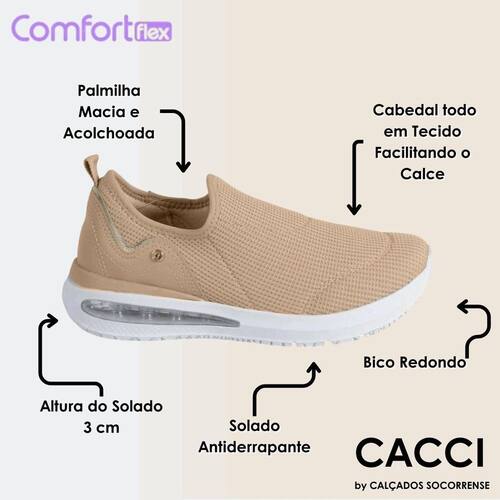 Tenis Feminino Slip On Casual Amortecedor Ponto