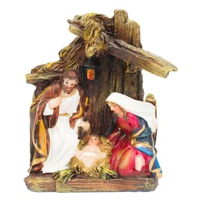 Presépio Simples Pequeno Resina Decoração Natal - 8cm
