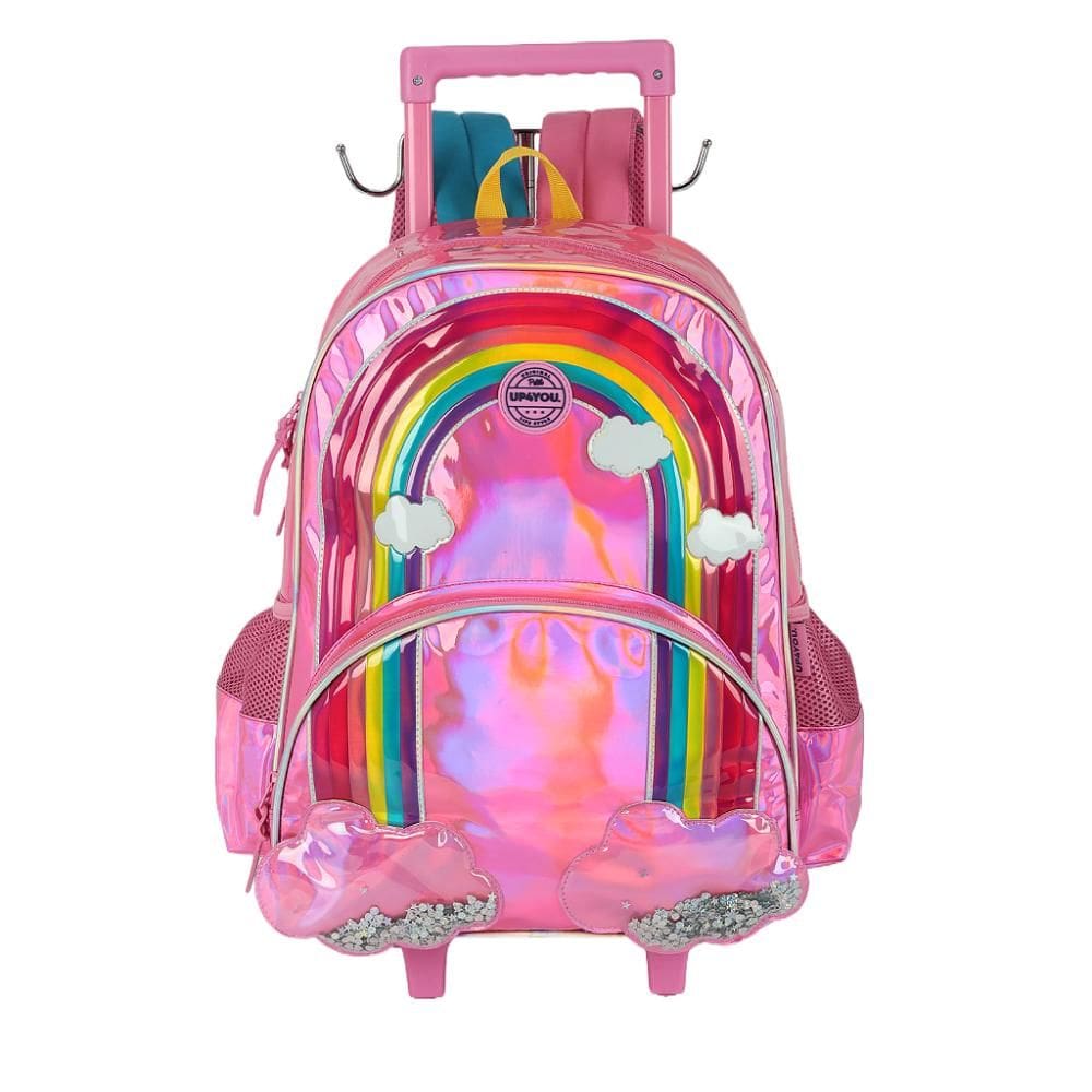 Mochila de Rodinhas Com Alça Luxcel UP4You ArcoIris Pink