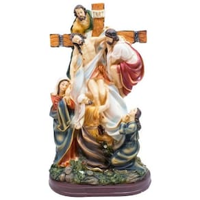 Imagem Descrucifixo Jesus Cristo Na Cruz Resina 32cm