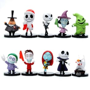 Kit 10 Bonecos Estranho Mundo De Jack Skellington Pvc