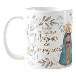 Caneca Personalizada Convite Madrinha De Consagração Batismo