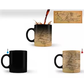 Caneca Mágica Senhor Dos Anéis Mapa Da Terra Média!