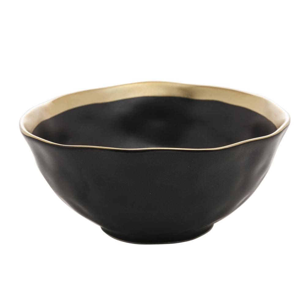 Bowl de Porcelana Dubai Preto e Dourado 7cm x 15cm - Wolff