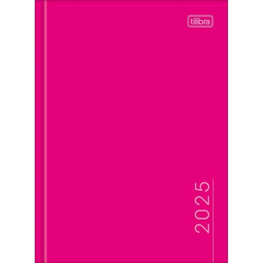 Agenda Costurada Diária 12,3 x 16,6 cm Pepper Rosa 2025 Tilibra 51082