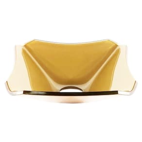 Cuba de Vidro Quadrada Chanfrada 30cm Dourado Real