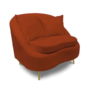 Poltrona Decorativa Orgânica Pé Ferro Dou Zaya Bouclê Terra C05 - D`Rossi