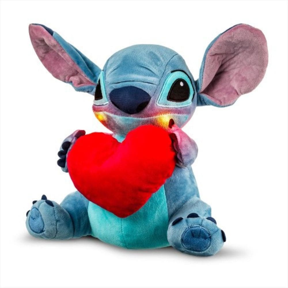 Pelúcia Stitch Coração Antialérgica 30cm Frses Interativa e Luz Multikids BR1513