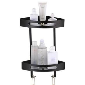 Suporte de Canto Banheiro 2 Prateleiras Porta Shampoo Condicionador Sabonete Box Organizador