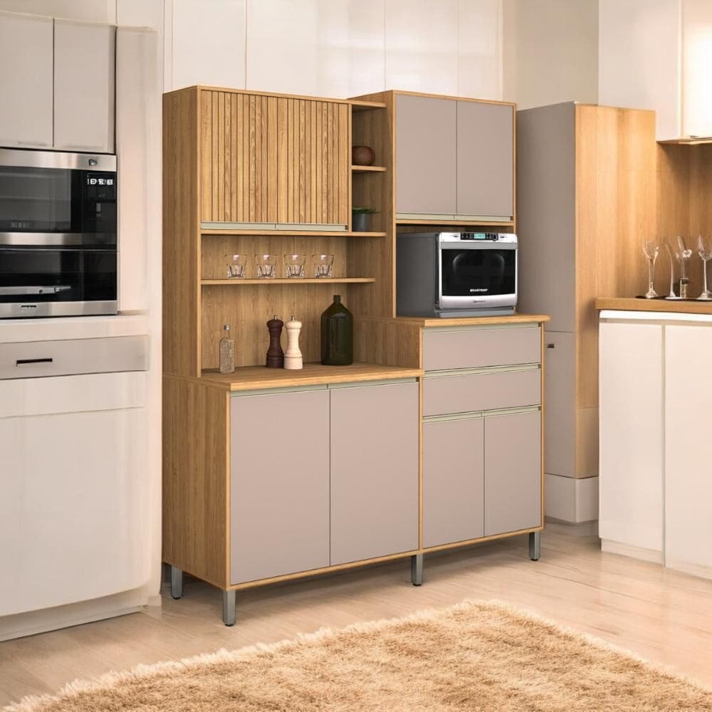 Cozinha Compacta 08 Portas Gabi Freijó e Connect