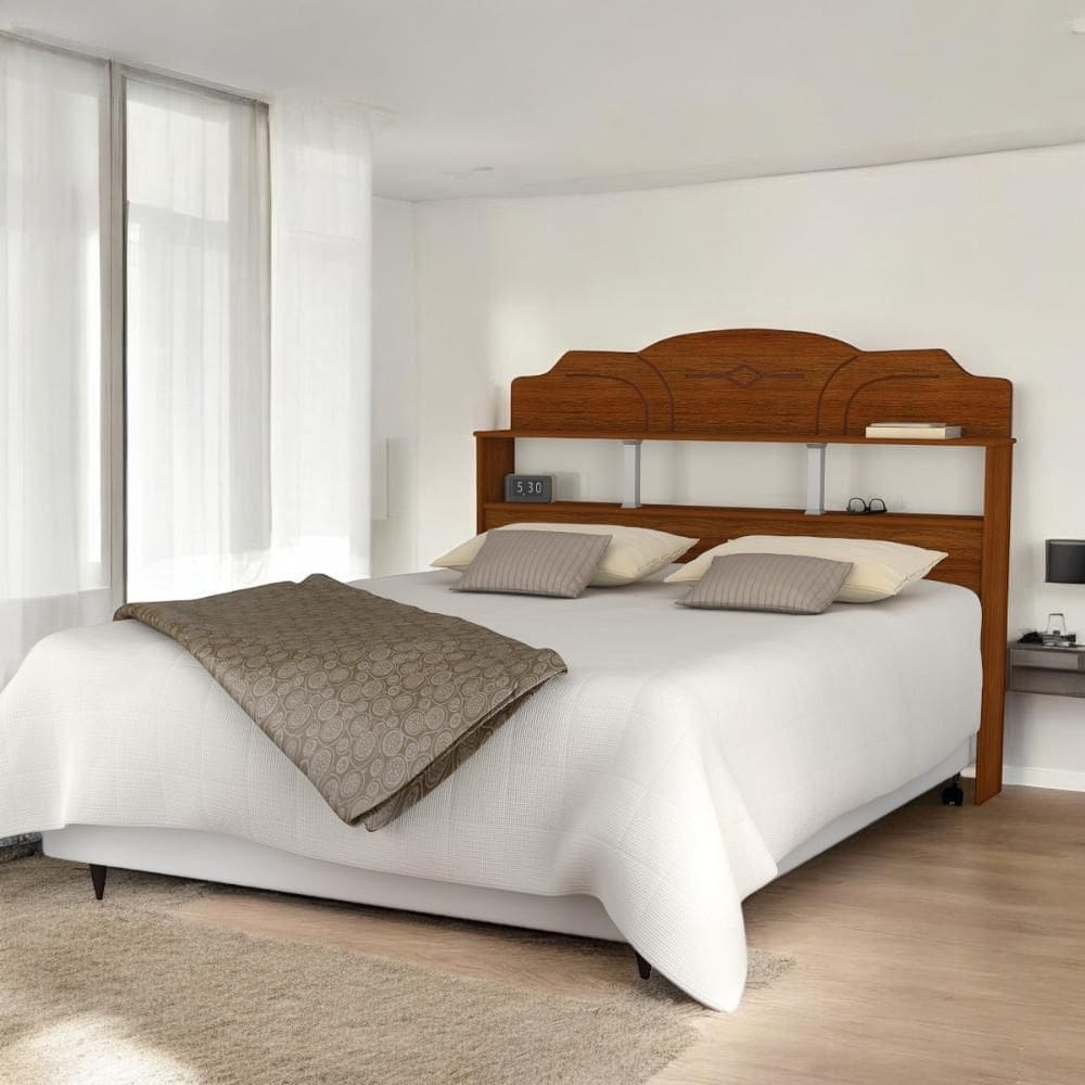 Cabeceira com Prateleira Estrela Casal Cinamomo e Off