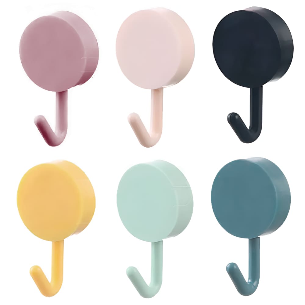 3Un. Gancho Suporte Cores Decorativo Parede Adesivo Banheiro