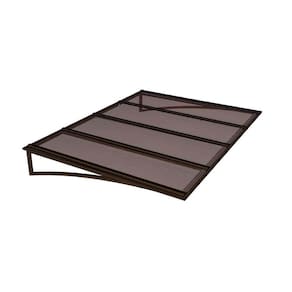 Toldo Fixo Policarbonato Alveolar Cristal - 1,50m X 1,20m - Estrutura Bronze