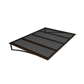 Toldo Fixo Policarbonato Alveolar Fume - 1,50m X 1,20m - Estrutura Bronze