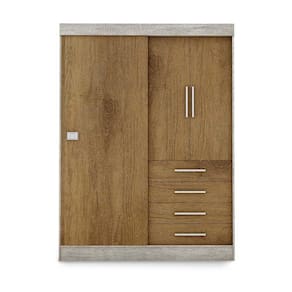 Módulo Georgia Guarda Roupas 3 Portas e 4 Gavetas Avelã/Jequitibá J&A