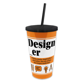 Copo Canudo Profissões - Designer