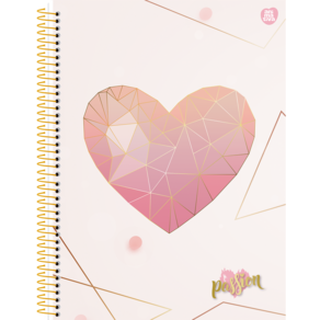 Caderno Espiral Universitário Capa Dura Passion 10 Matérias 160 Folhas Animativa
