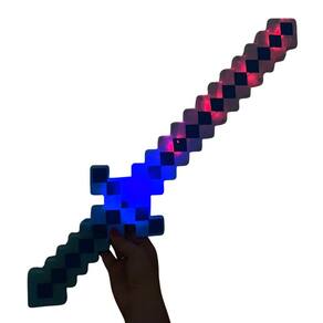Espada Pixel Minecraft c/ Luz - Ilumine o Mundo dos Blocos!