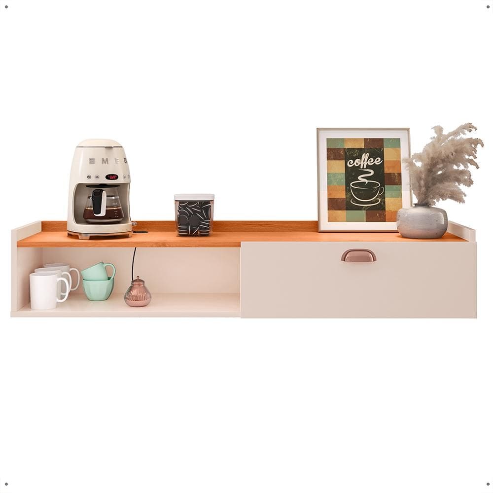 Aparador Parede Classic 90 cm Mesa Café Nicho Multiuso Decoração Escritório Hall Entrada Sala - RPM