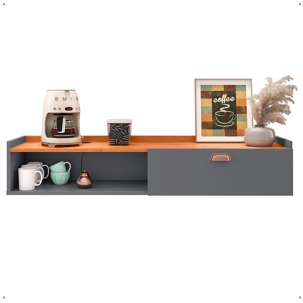 Aparador Parede Classic 90 cm Mesa Café Nicho Multiuso Decoração Escritório Hall Entrada Sala - RPM