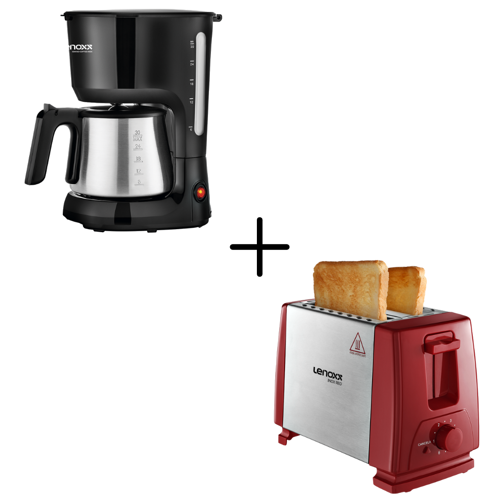 Kit Cafeteira Elétrica Inox CA035 e Torradeira Inox PTR159