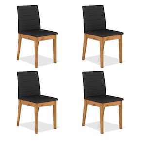 Kit 4 Cadeiras Estofadas índia Cinamomo/preto - Móveis Arapongas