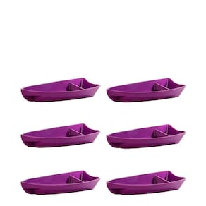 Conjunto De Barca Sushi 600ml 6 Peças Roxo Em Polipropileno Linha Tropical Vem