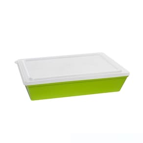 Travessa Stillo Retangular Com Tampa 5l Verde Em Polipropileno Linha Tropical Vem