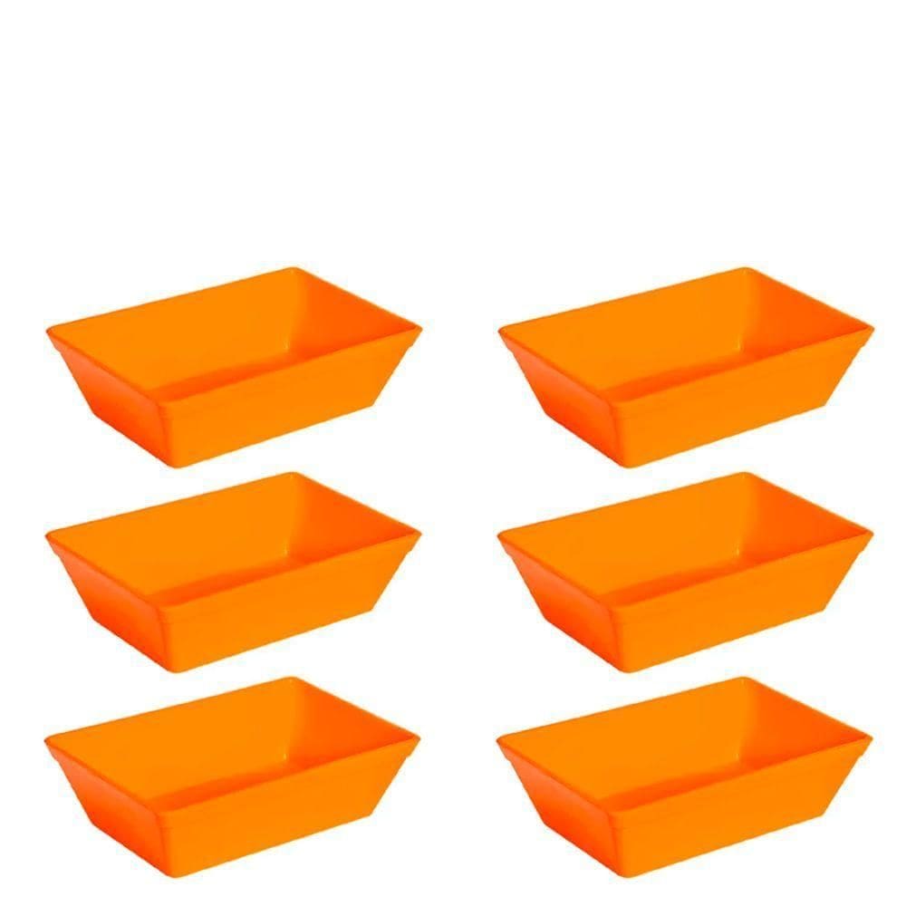 Conjunto De Travessa Stillo 2l 6 Peças Laranja Em Polipropileno Linha Tropical Vem
