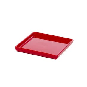 Prato Square Quadrado 13,5x13,5 Vermelho Em Polipropileno Linha Tropical Vem