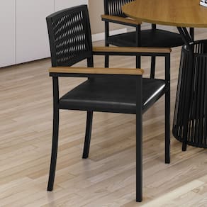 Cadeira para Sala de Jantar com Braço Barcelona Preto