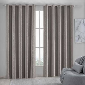 Cortina Iza Jacquard Estampado Floral 2,00x1,60m Sala Quarto Varão 2m - Cáqui