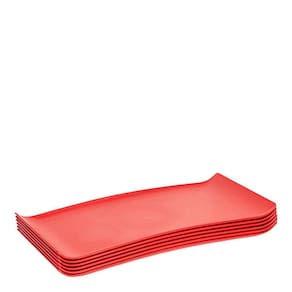 Conjunto De Bandejas Coffee 15x30 6 Peças Vermelho Em Polipropileno Linha Tropical Vem