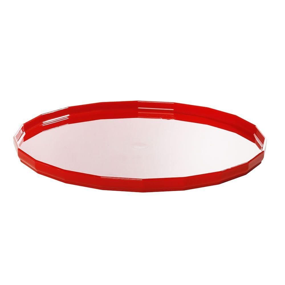 Bandeja Elegance Redonda Aro 30 Vermelha Em Polipropileno Linha Tropical Vem