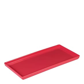 Prato Square Retangular 13,5x27 Coral Em Polipropileno Linha Tendência Vem