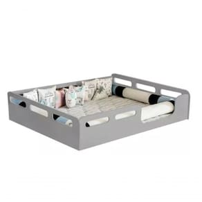 Potente Moveis Cama Casal Montessori Cor Cinza Sem Colchão