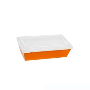 Travessa Stillo Retangular Com Tampa 2l Laranja Em Polipropileno Linha Tropical Vem